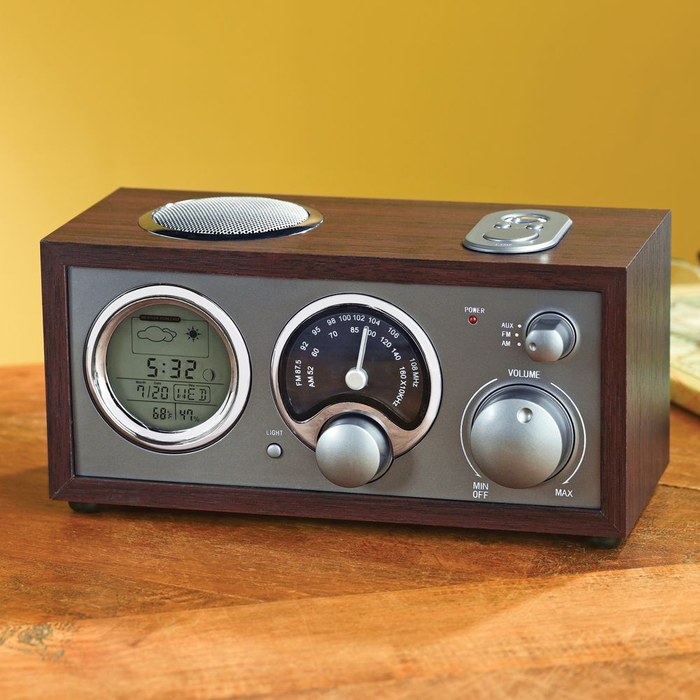 Vintage Clock Radio with Weather