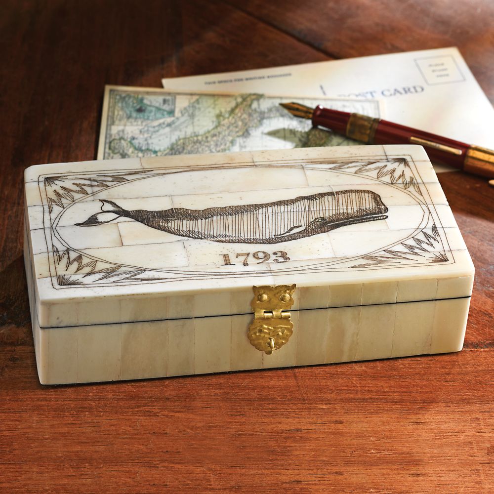 Scrimshaw Whale Box