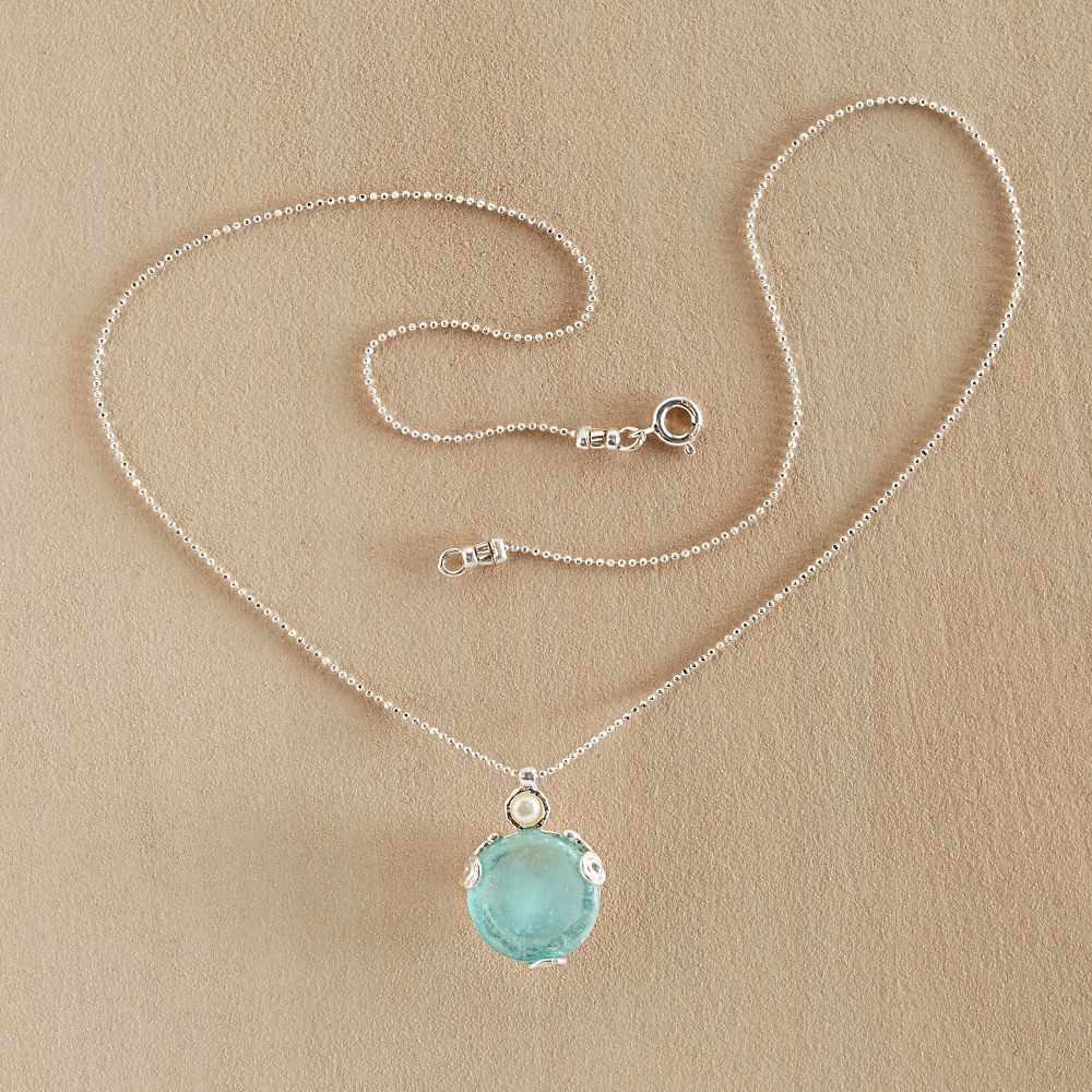 Roman Glass and Pearl Necklace