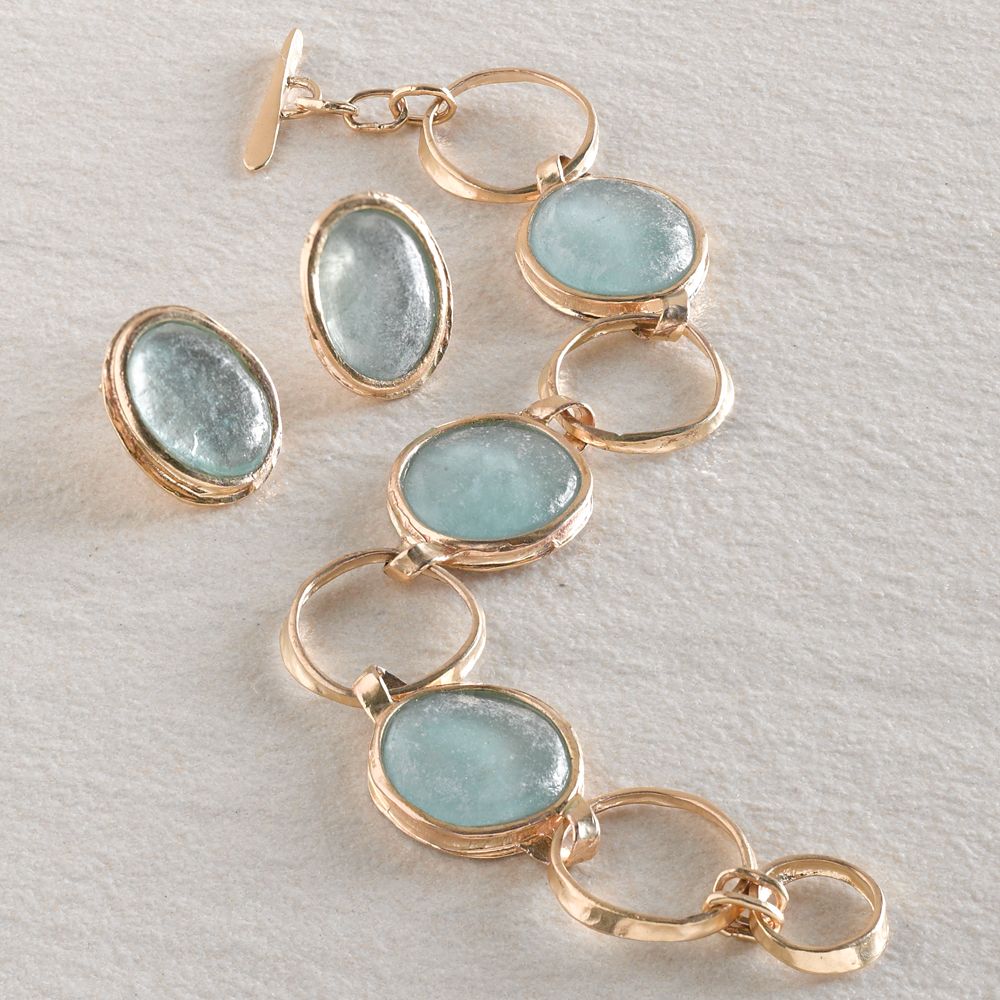 Ancient Roman Glass Medallion Bracelet