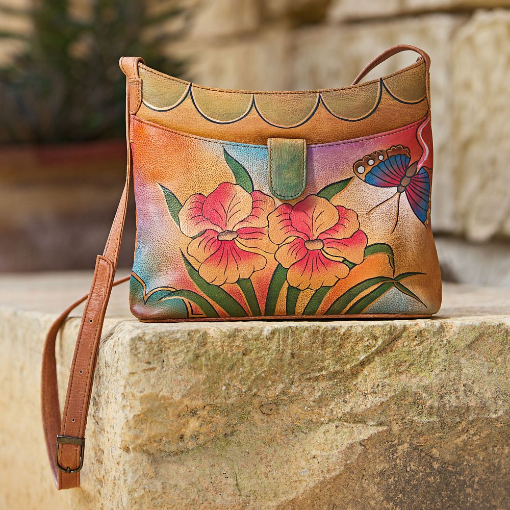 Victoria Garden Hand-painted Leather Bag