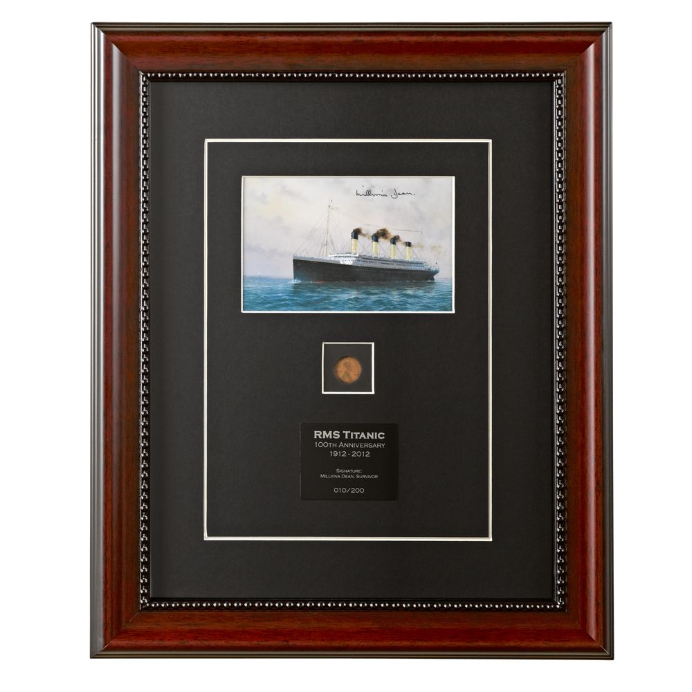 Signed Titanic Postcard and 1912 Penny