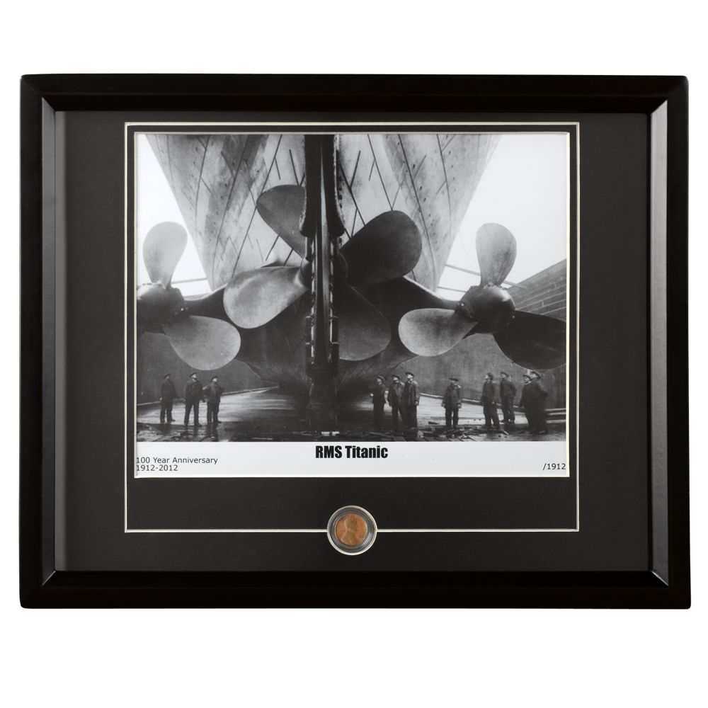 Titanic Propellers Photograph with 1912 Coin