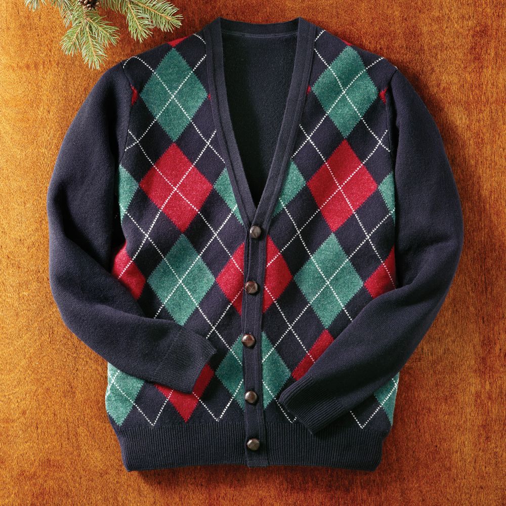 Scottish Lamb's-wool Argyle Cardigan