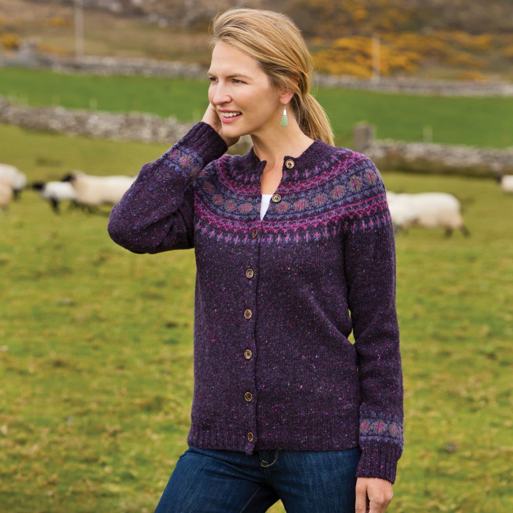 Heathered Fair Isle Cardigan