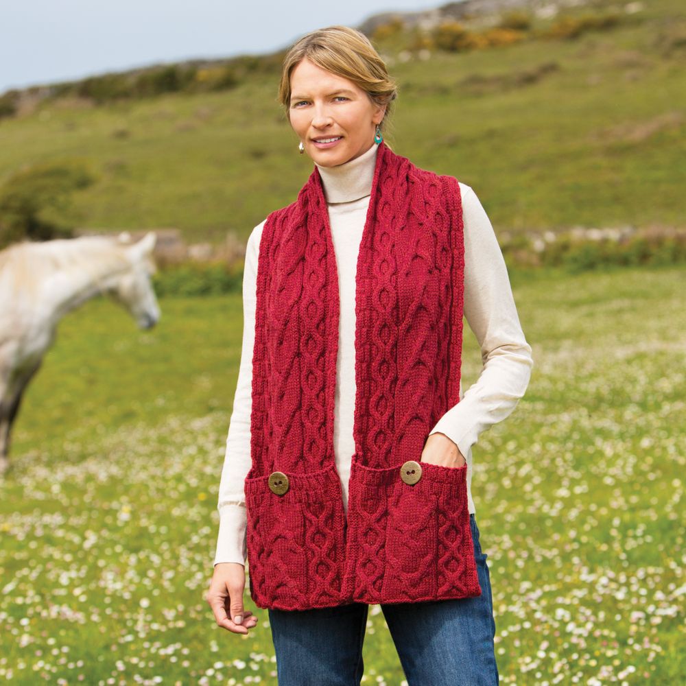 Irish Aran Pocket Scarf