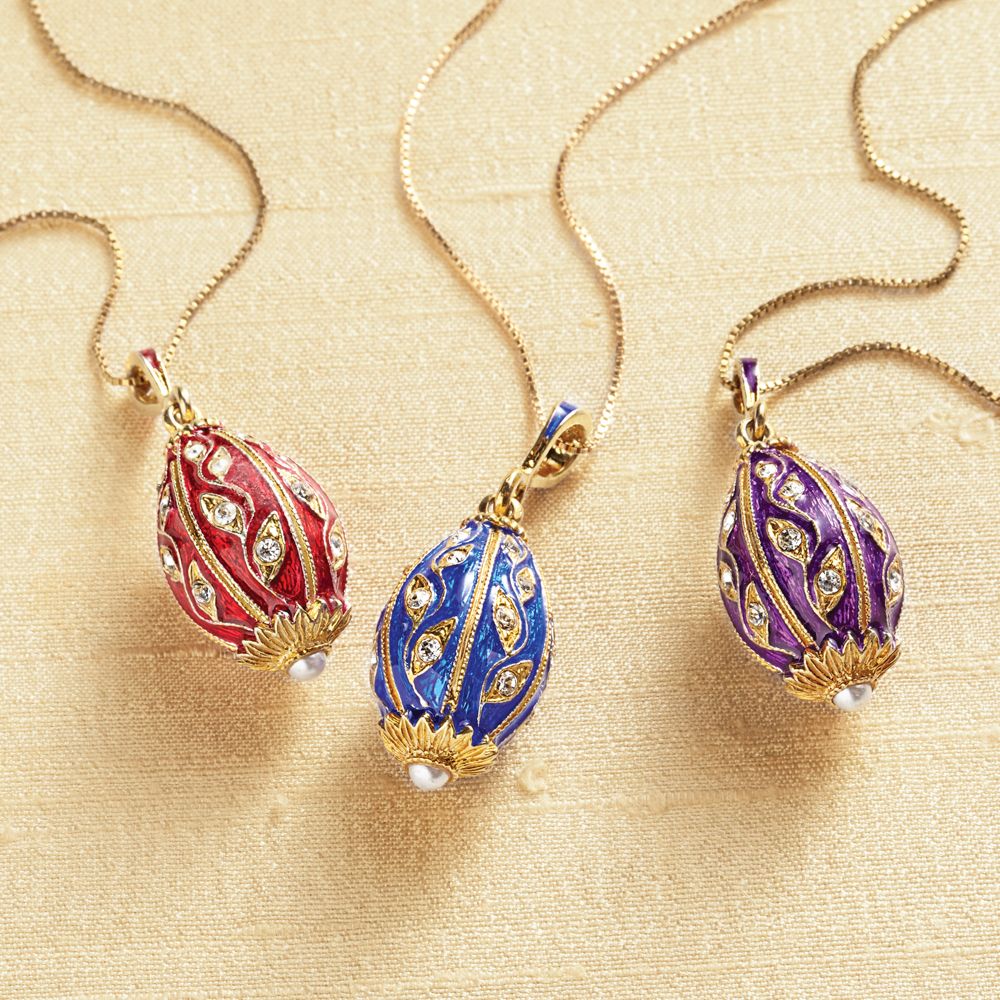 Jeweled Russian Egg Necklace