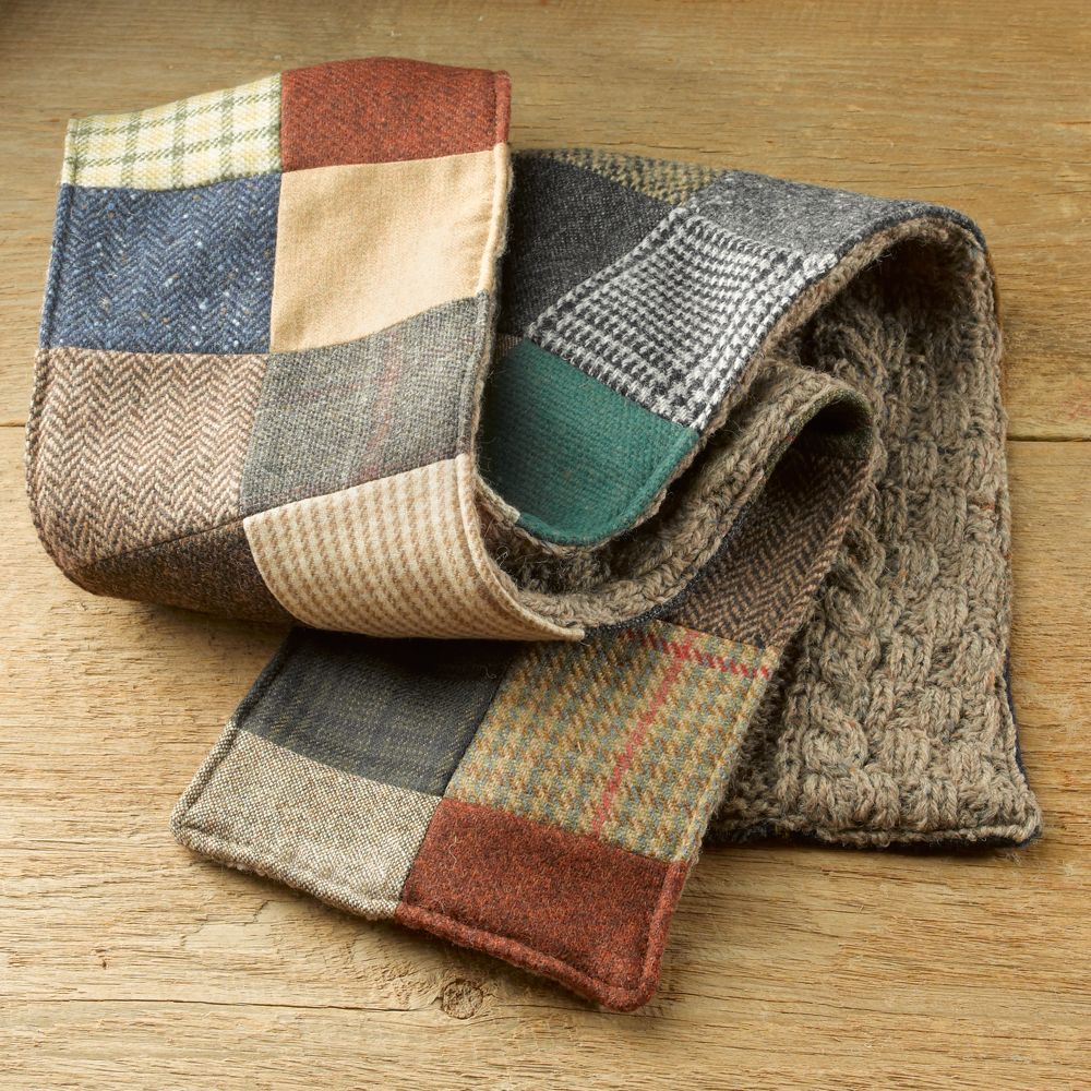 Irish Donegal Tweed Patchwork Scarf
