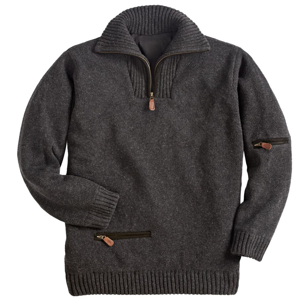 Scottish Wind-resistant Wool 1/4 Zip Pullover Sweater