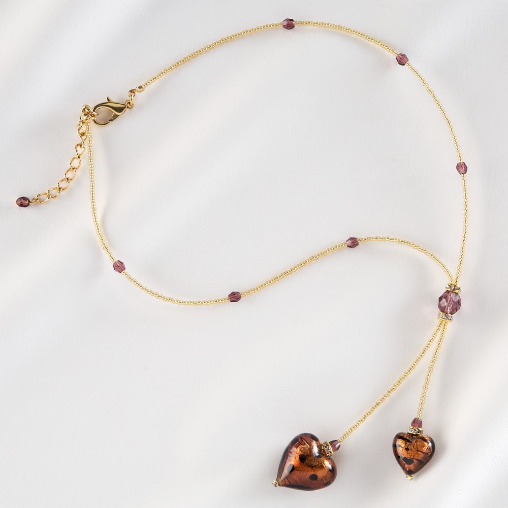 Venetian Blown Glass Heart Necklace