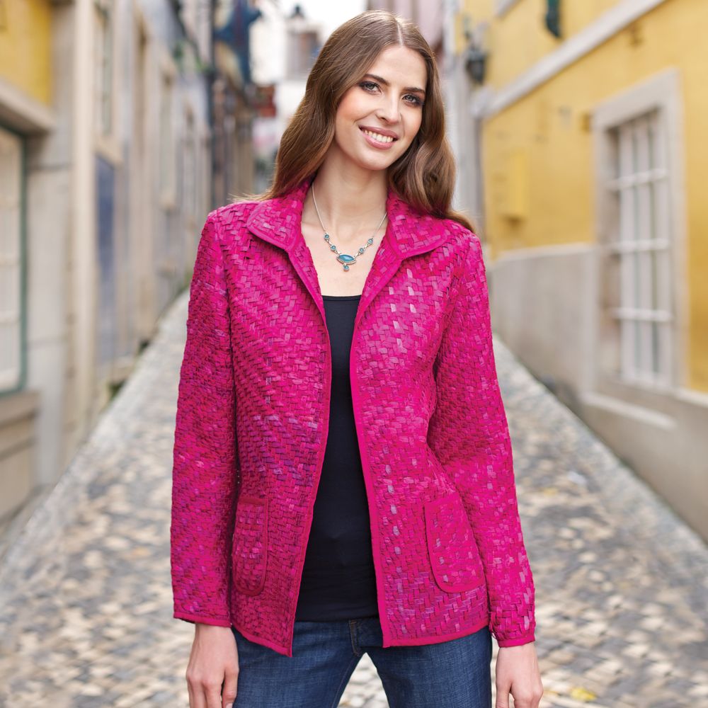 Silk Sari Basket-weave Jacket