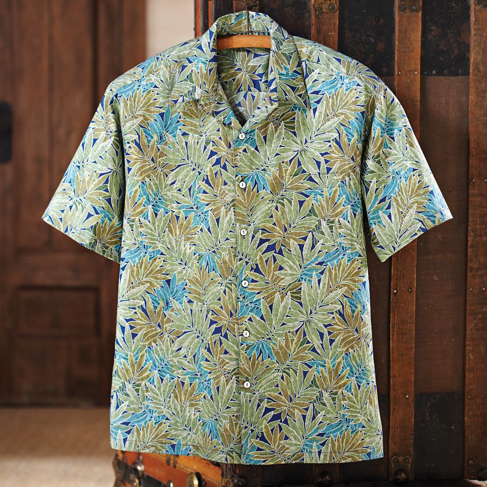 Men's Cotton Hawaiian Palm Shirt