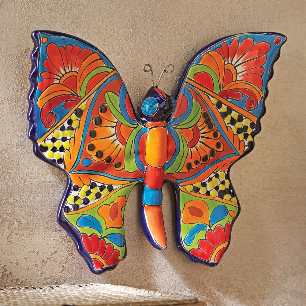 Talavera-style Butterfly Wall Art