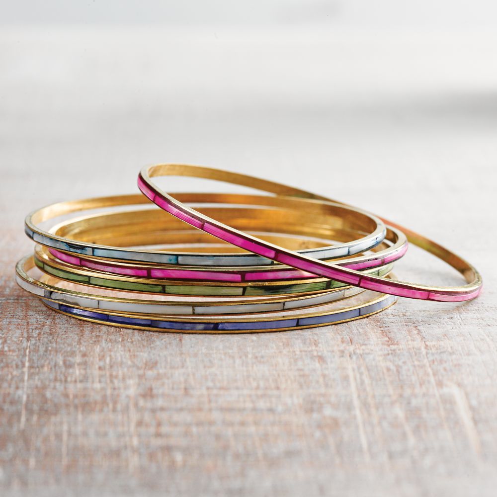 Mother of Pearl Bangles - Set of 6