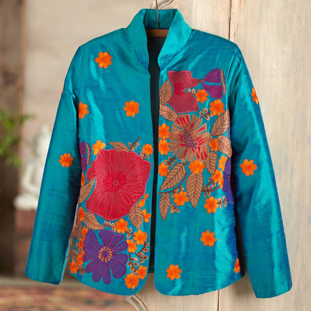 Valley of the Flowers Silk Jacket