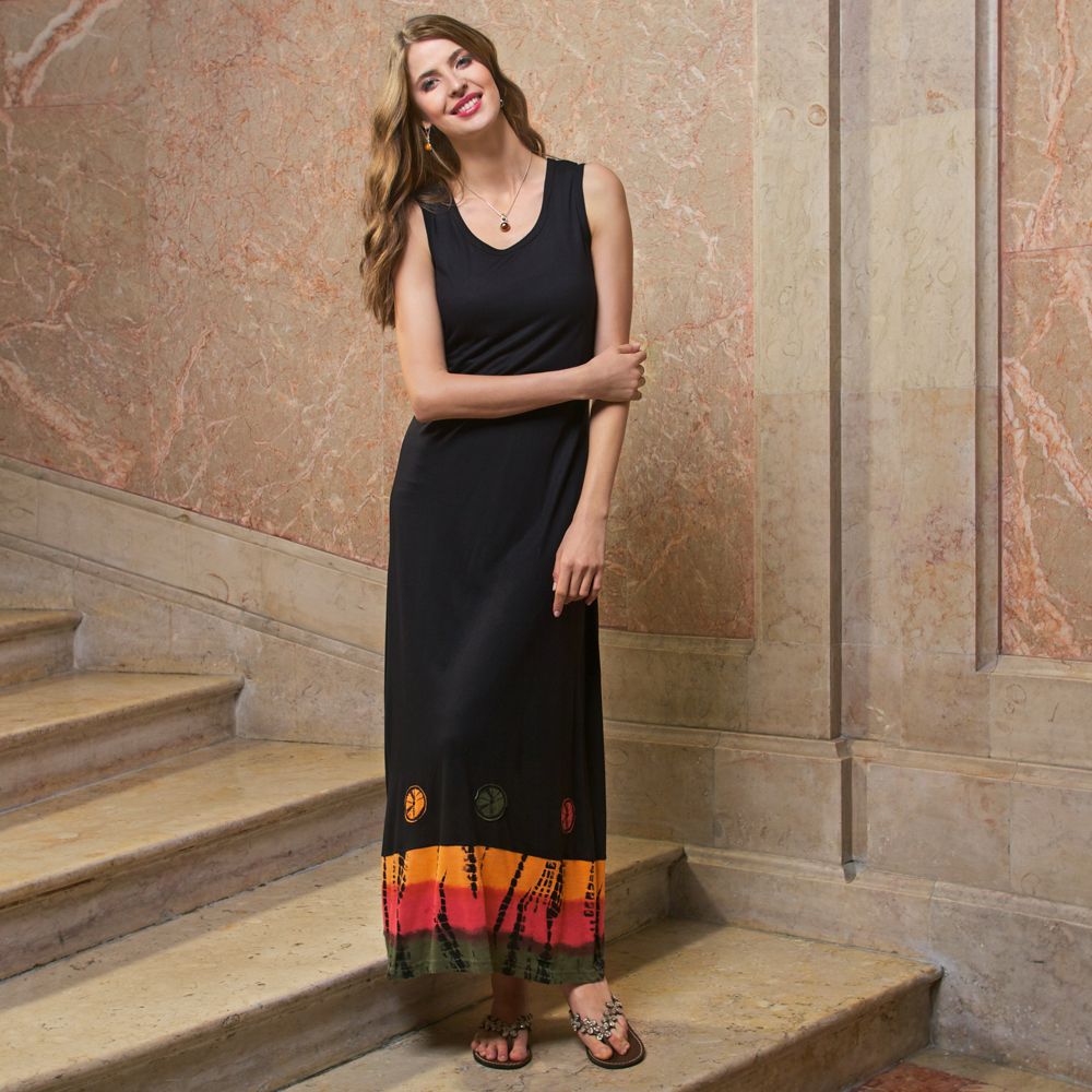 Black Bandhani Sleeveless Dress