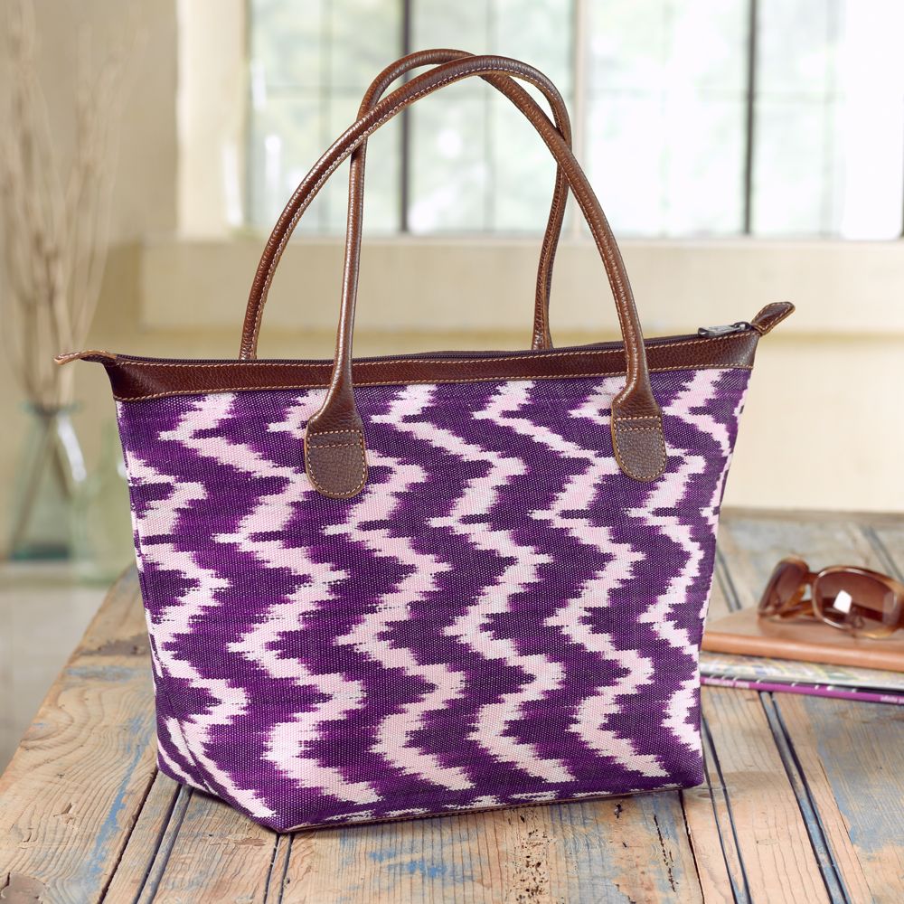 Guatemalan Ikat and Leather Bag