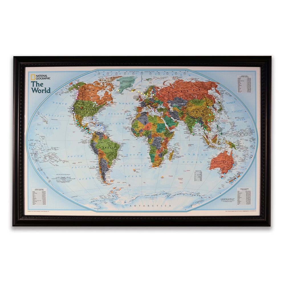 National Geographic ''Light Your Way'' Customizable World Map (Classic)