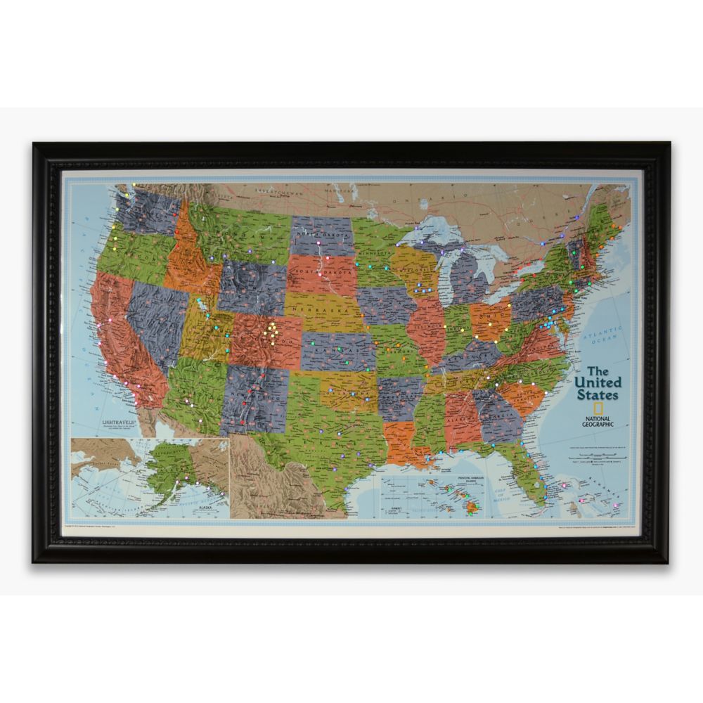 National Geographic ''Light Your Way'' Customizable U.S. Map (Classic)