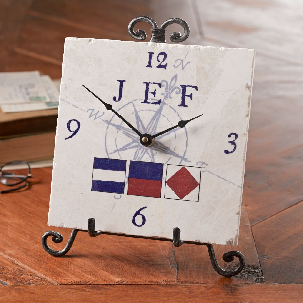 Personalized Nautical Flag Clock