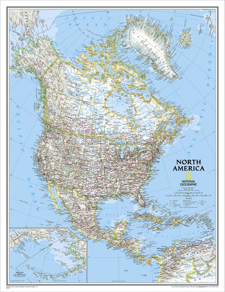 North America Political Map, Enlarged