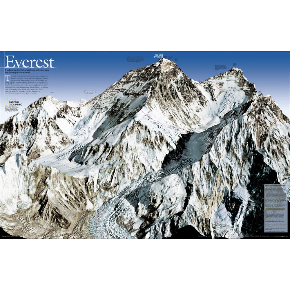 Mount Everest 50th Anniversary 2-sided Thematic Map