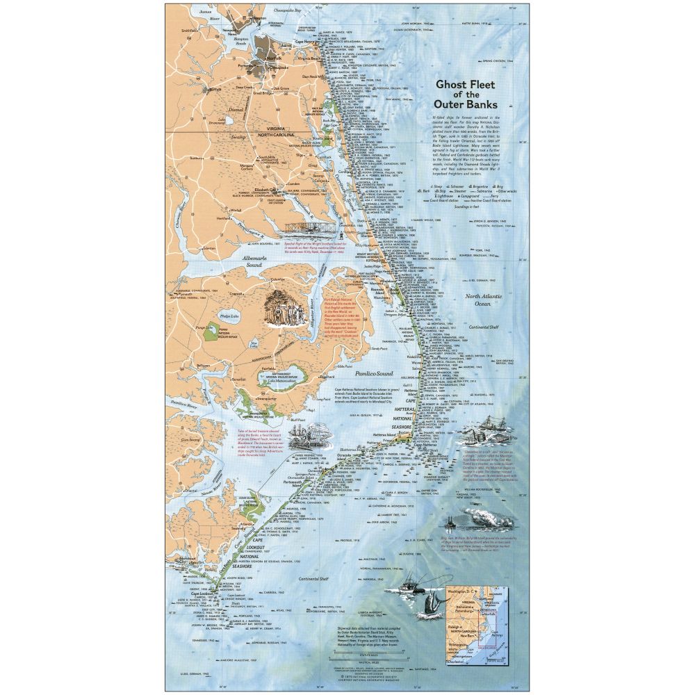 Ghost Fleets of the Outer Banks Reference Map