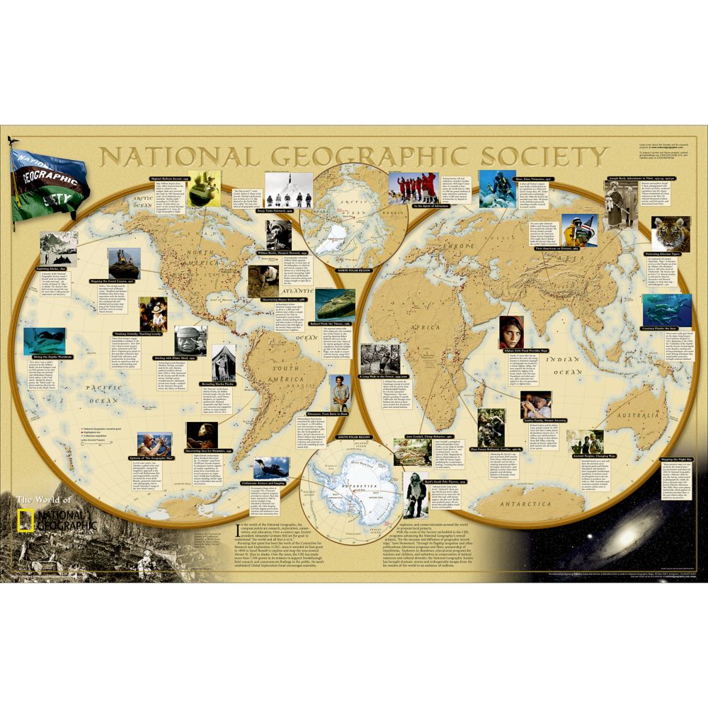World of the National Geographic Society Map