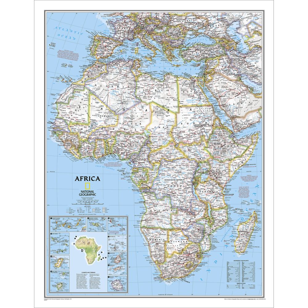 Africa Political Map, Laminated