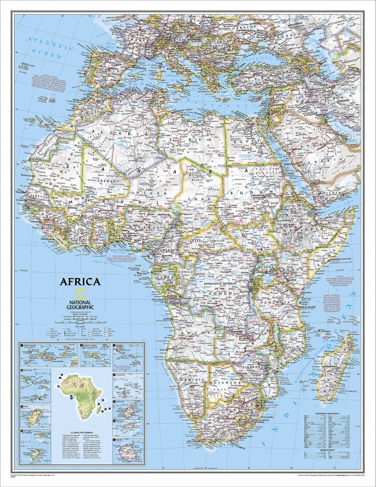 Africa Political Map, Enlarged and Laminated