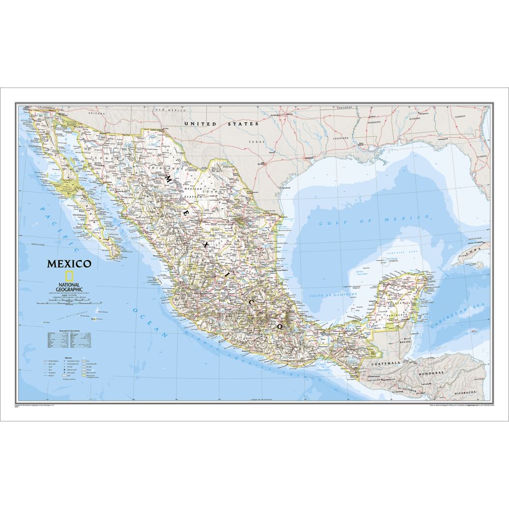 Mexico Political Map, Laminated