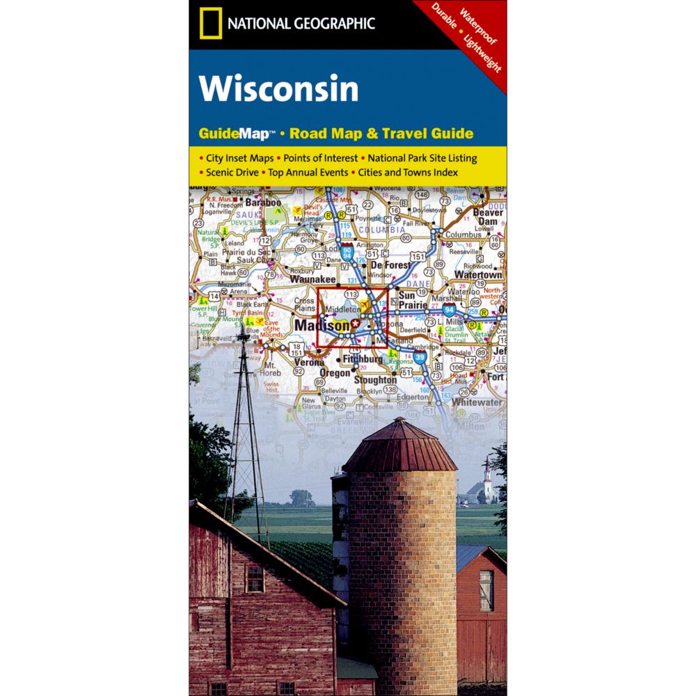 National Geographic Wisconsin Map 