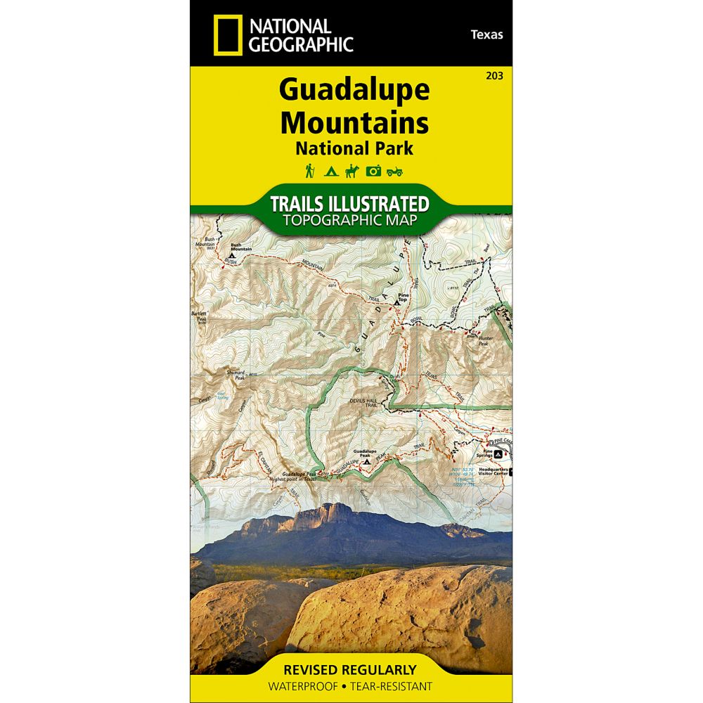 203 Guadalupe Mountains National Park Trail Map