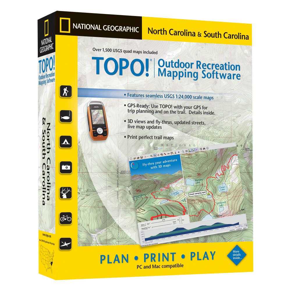 TOPO! North Carolina, South Carolina 