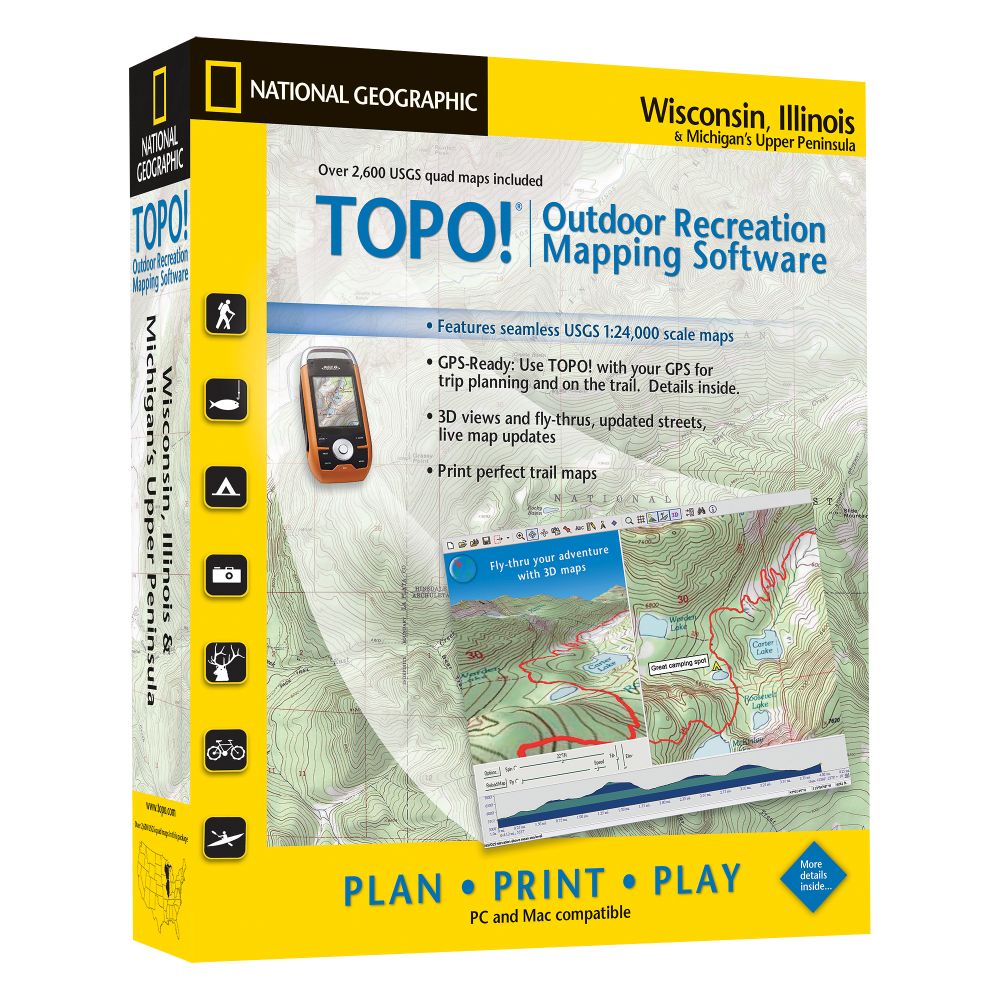 TOPO! Wisconsin, Illinois, and Michigan's Upper Peninsula 