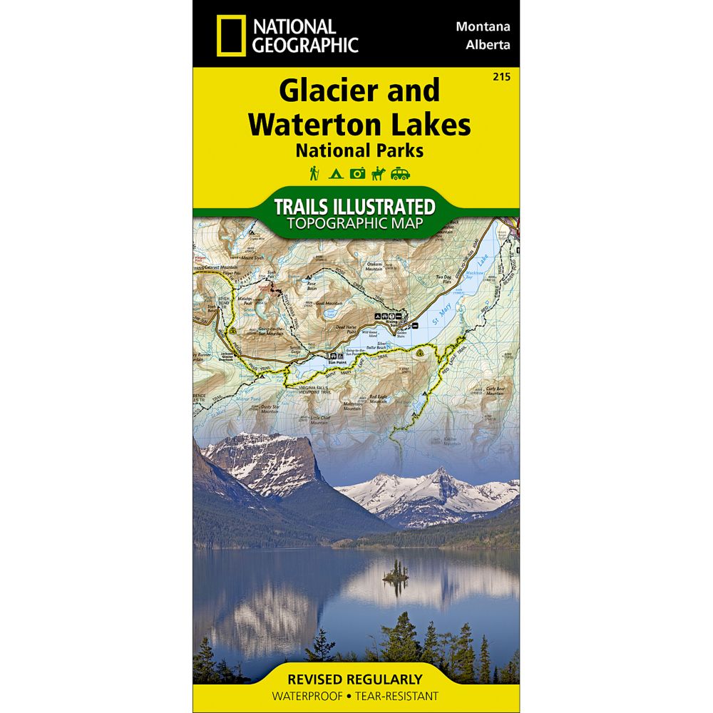 215 Glacier/Waterton Lakes National Parks Trail Map 