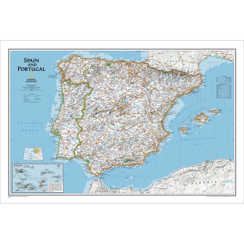 Spain and Portugal Political Map