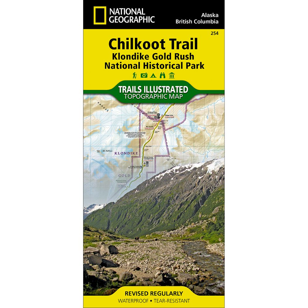 254 Chilkoot Trail/Klondike Gold Rush Trail Map 