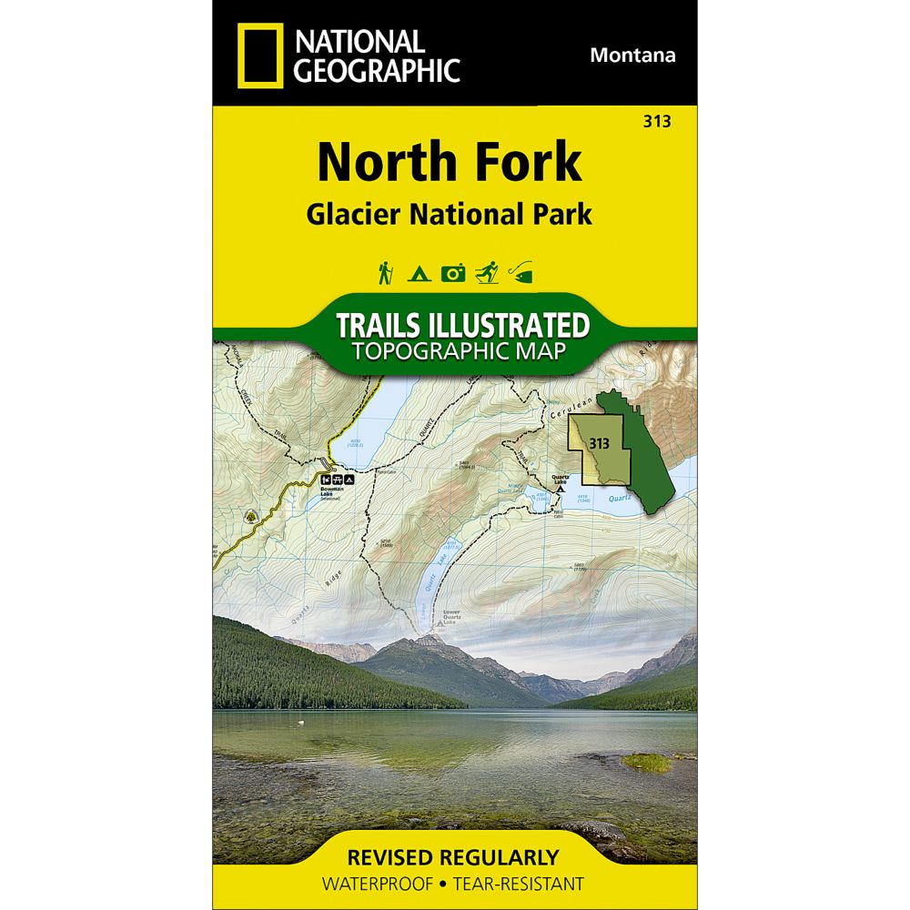 313 North Fork, Glacier National Park Trail Map