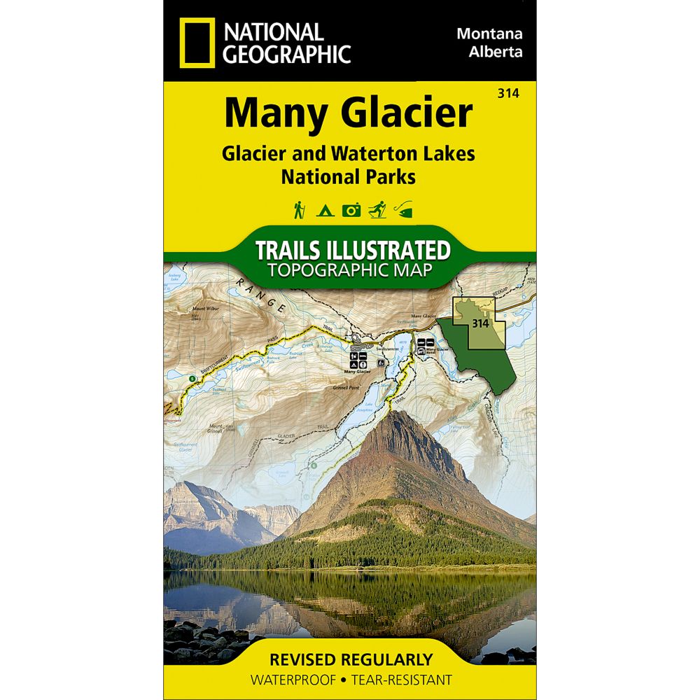 314 Many Glacier, Glacier National Park Trail Map