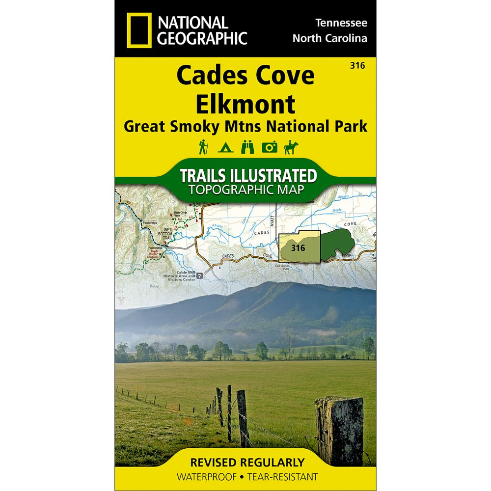 National Geographic Cades Cove/Elkmont Trail Map - Great Smoky Mountains National Park
