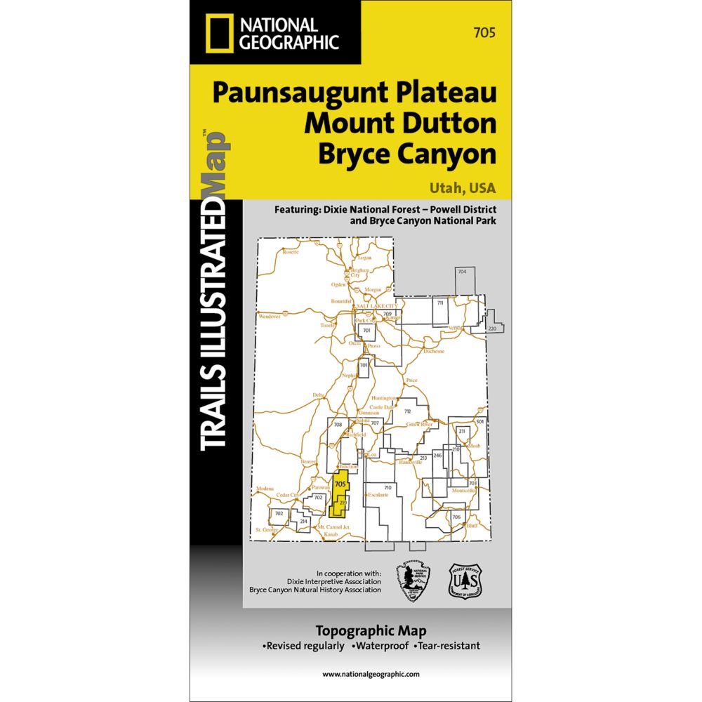 Paunsaugunt Plateau/Mount Dutton/Bryce Canyon Trail Map