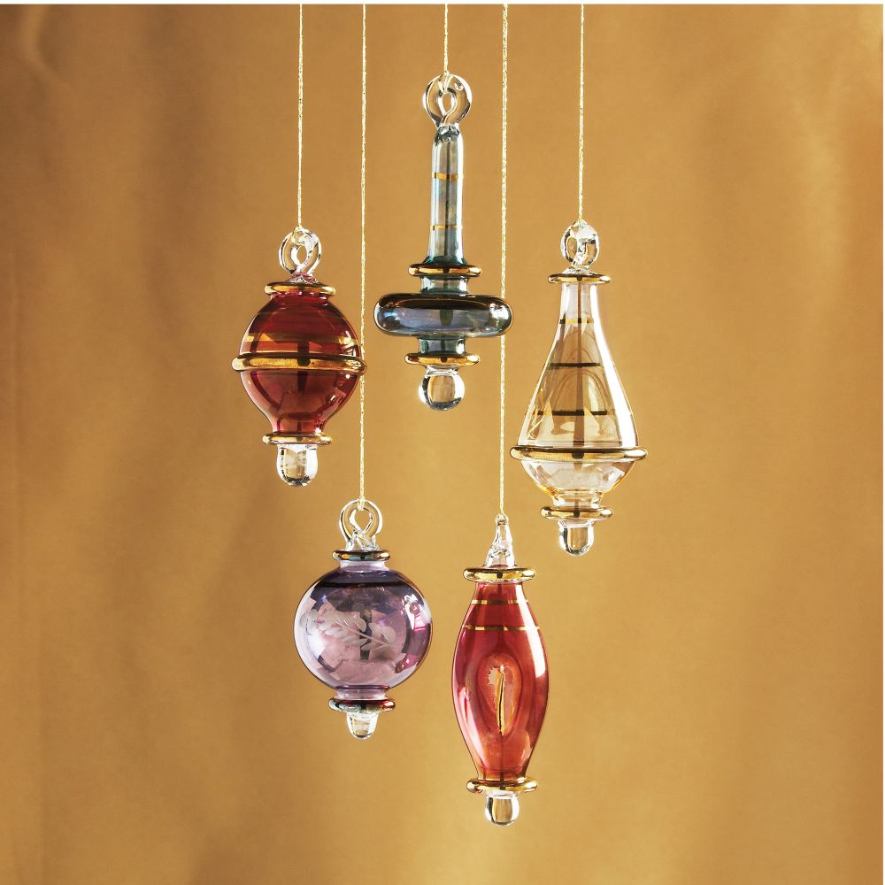 Miniature Egyptian Glass Ornament Set