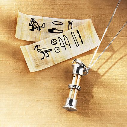 The National Geographic Online Store - Egyptian Fortune Locket with Papyrus Scrolls from shop.nationalgeographic.com