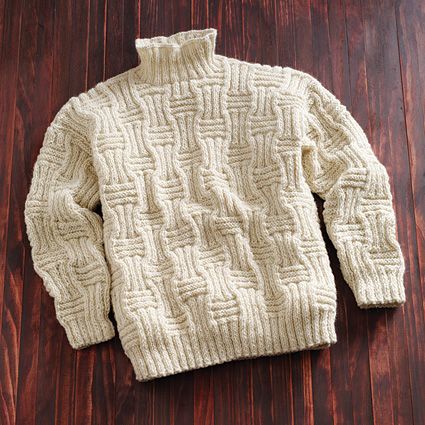 Wool Sweaters - Hand-knit Wool Turtleneck-�