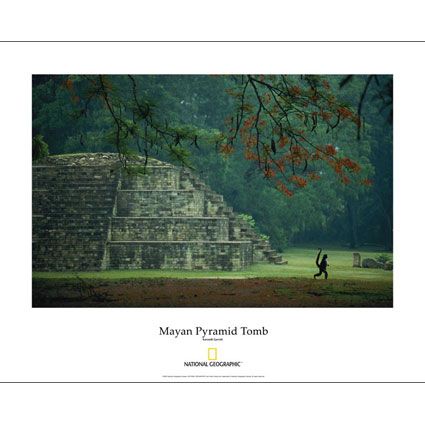 National Geographic Maya Pyramid Tomb Poster 