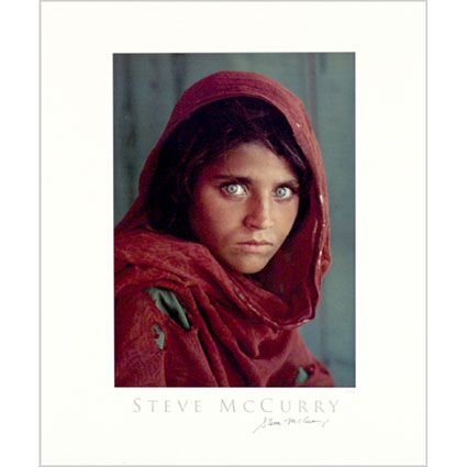 Signed National Geographic Afghan Girl Poster