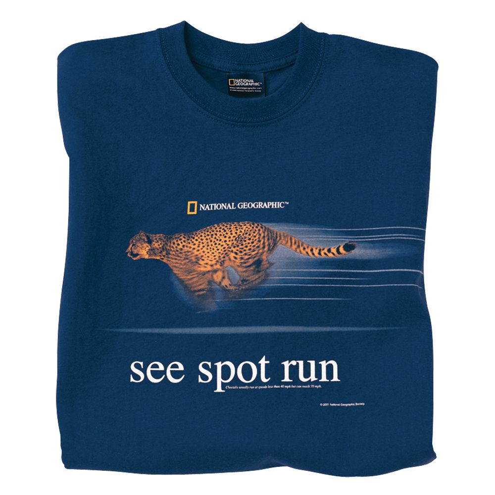 See Spot Run Cheetah T-shirt - Adult Sizes