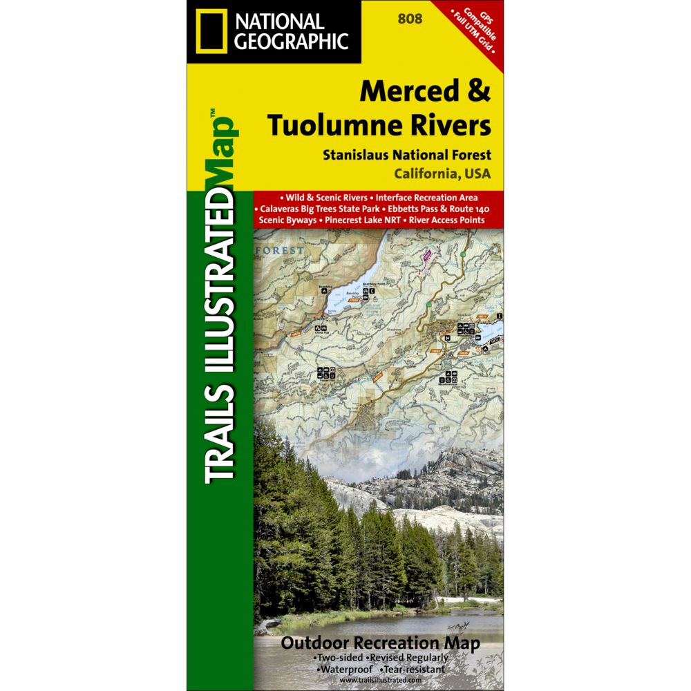 808 Merced and Tuolumne Rivers / Stanislaus National Forest Trail Map