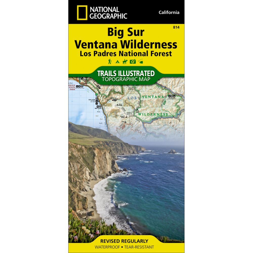 814 Big Sur/Ventana Wilderness - Los Padres National Forest Trail Map